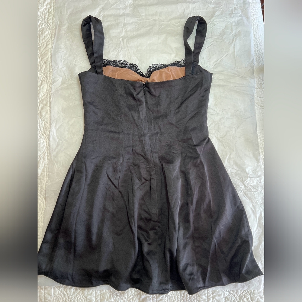 House of CB Black Lace-Trim Mini Slip Dress - Picture 12 of 15